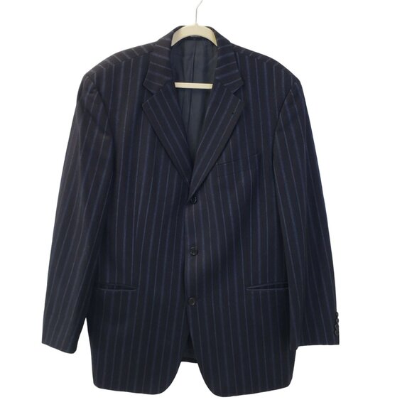 BOSS Hugo Boss Wool & Cashmere Blend Striped 3 Button Sport Coat Size 44R - Picture 1 of 9